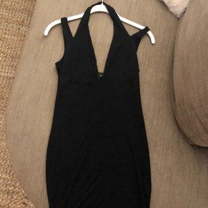 ASOS Black Body Con Dress with Halter Top
